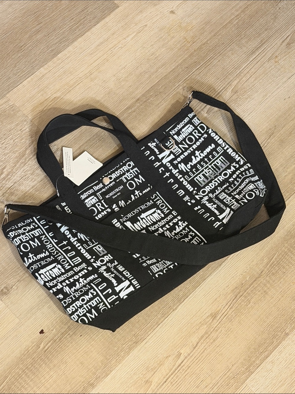 Nordstrom Black and White Logo Canvas Tote